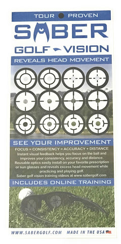 1 Saber Golf Vision Optics Training Aid for any Glasses